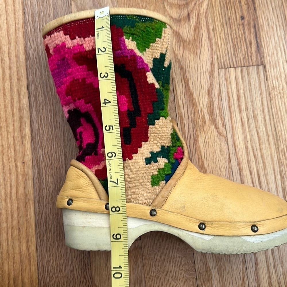 Rosa Mosa Vienna Roses Embroidered Leather Clog Boots Women’s Size 37 - Picture 8 of 14